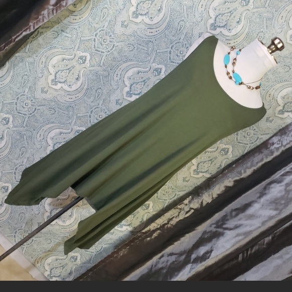 Lucky Brand Olive Swing Dress Medium - Picture 2 of 8